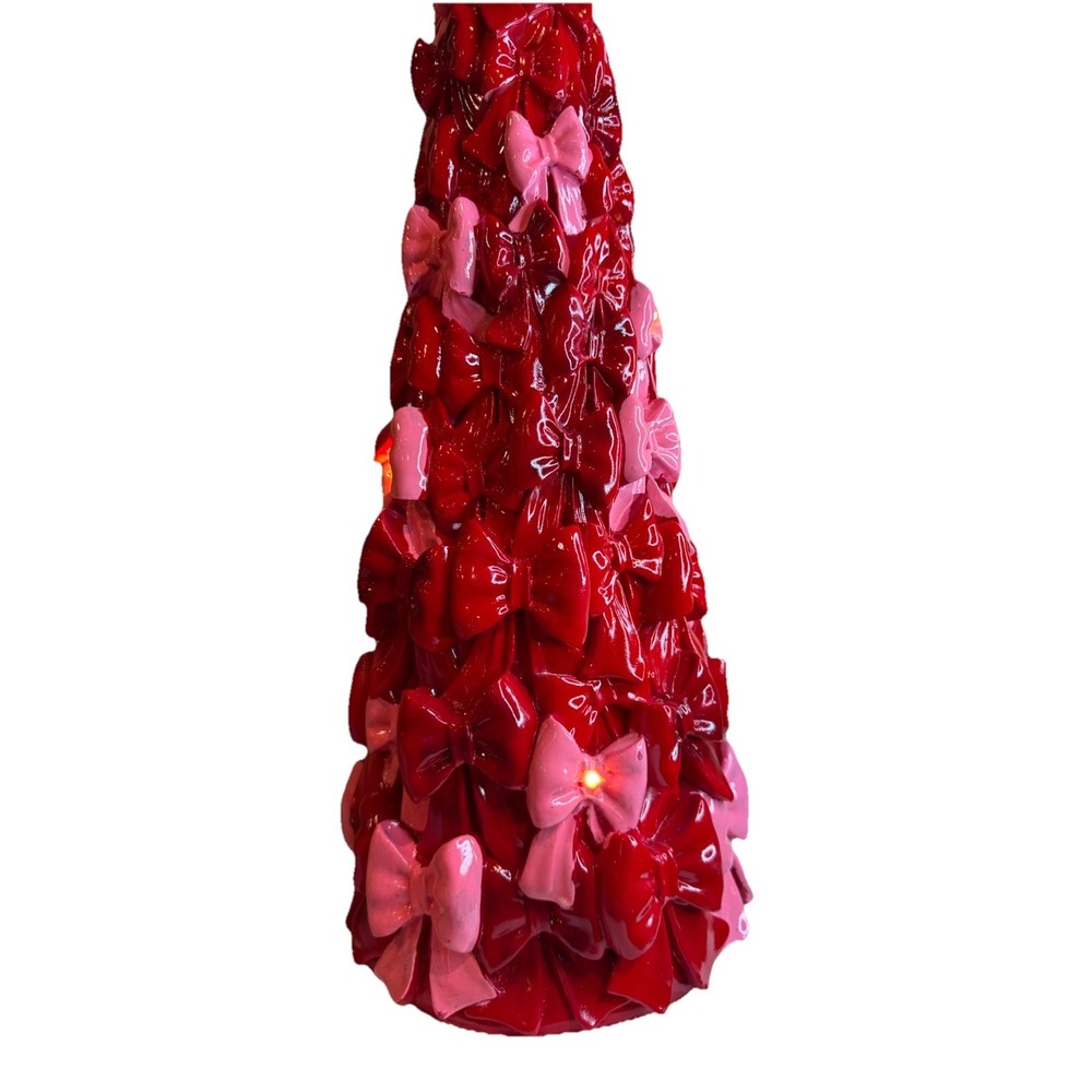 Cupcakes & Cashmere 24" Light Up Red & Pink Bows Christmas Tree/NEW